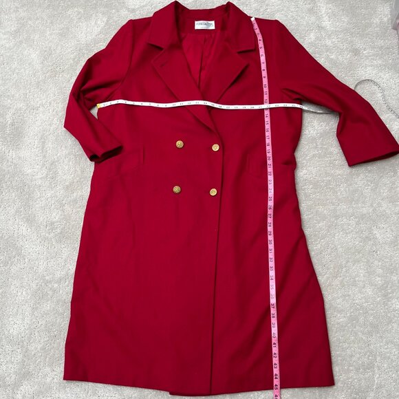 VTG Forecaster of Boston Red Wool Coat Double Breasted Made in USA Women's 18 - Picture 14 of 14